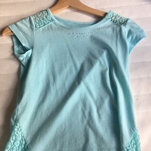 light blue lace and sparkle blouse